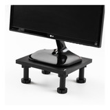 Combo X2 Eleva Monitor Base Soporte Stand Negro Madera