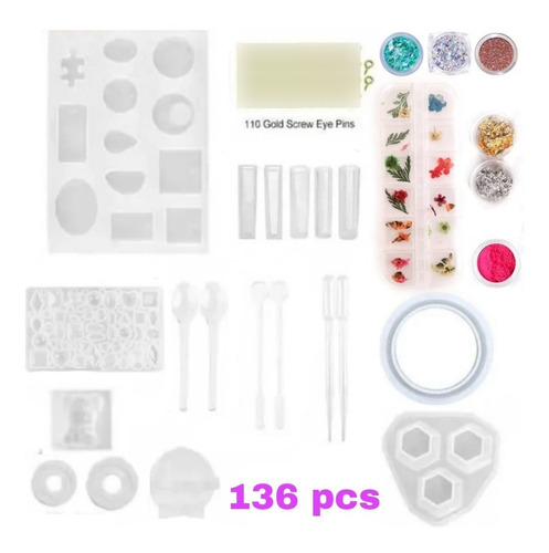 136pcs Para Resina Epoxica. Moldes, Herramientas, Decoración