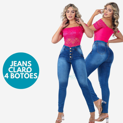 Calça Jeans Feminina Luxo Atacado Cintura Alta