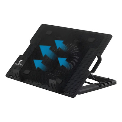 Ventilador Laptop Base Enfriadora Laptop 5 Posiciones Ajustables Compatibilidad Universal 2 Puertos Usb Sin Ruido Diseño Compacto Color Negro Ele-gate Azul