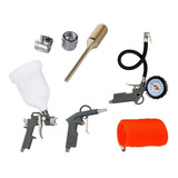 Kit Compresor De Aire Accesorios Pistola Pintar Inflar 1/4 