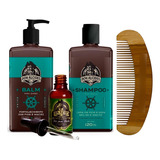 Kit Balm Shampoo Óleo Pente Curvo Calico Jack - Don Alcides