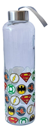 Botella Agua Vidrio 600ml,super Heroes Marvel Y Dc Cómics