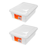 2 Caixa Pote Plástico Organizador 2,5l Freezer Micro-ondas
