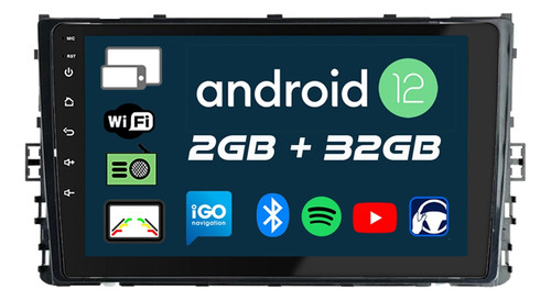 Estereo Pantalla Android 9 Vw Polo Gps Bt Wifi Android 12