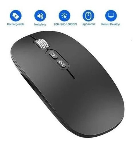 Mouse Sem Fio H'maston Bluetooth Usb Recarregável Com Led