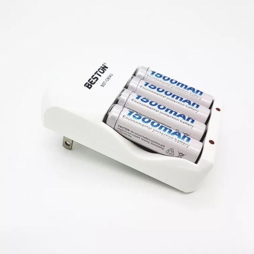 Baterias Beston Aa/aaarecargable X 4 Pack + Cargador Pila 