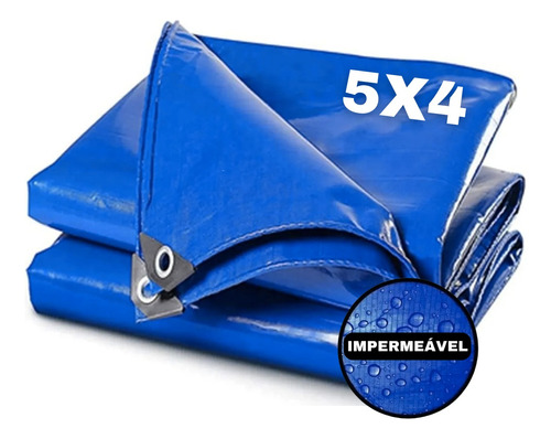 Lona Plastica Cobertura Impermeavel Azul 5x4 Starfer 