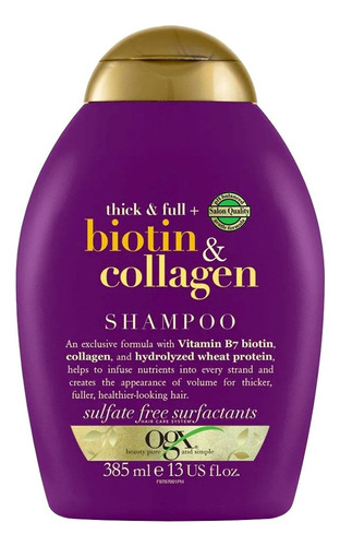 Shampoo Ogx Biotina Y Colageno Brillo Mas Volumen