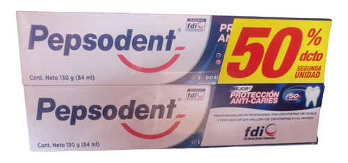 Pack X 2 Pasta Dientes Pepsodent Proteccion Anti-caries