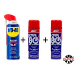  Wd40 Flextop 500ml + 2 Descarbonizante Car80 Limpa Carbura