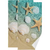 Seashell Starfish Towels Juego De 2 Toallas De Mano Toalla F