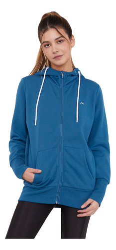 Polerón Mujer Deportivo Cotton Full Zipper Navy Corona