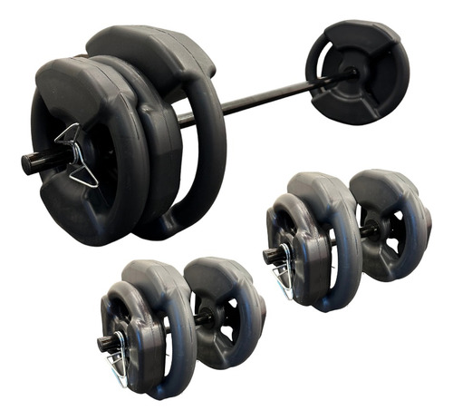 Kitnegro Mancuernas Barra 30kgdiscos Acanalados Bodycrossfit