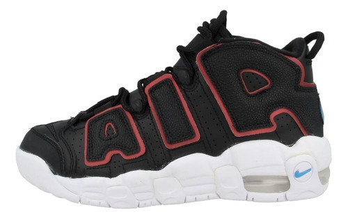 Tenis Air More Uptempo Negro Y Rojo # 26.5