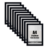 Kit 10 Molduras Certificado A4 21x30 Com Acetato Premium