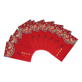 Pacote Chinês Lucky Hong Bao Com Envelope Vermelho De 10 Peç