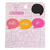 Clips Fun Paper Hola X 3 Unidades -neon Love Color Rosa
