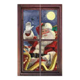 Calcomanía De Navidad Grande Para Pared, Papá Noel, Ventana,