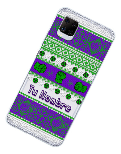 Funda Para Zte Hulk Ugly Sweater Navidad Con Tu Nombre