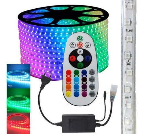 Kit Sanca 20m Mangueira Colorida Full Rgb Controle Remoto