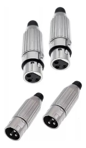 4 Conectores Metalicos Compatible Con Switchcraft Canon Xlr