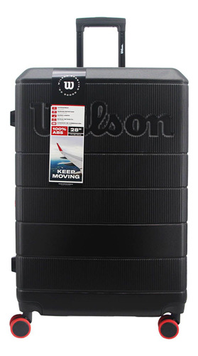 Valija Wilson Abs Grande 28 PuLG Maleta Gran Capacidad Color Negro Y Rojo