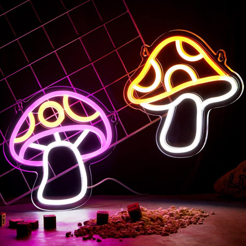 ~? Bonuci 2 Pcs Mushroom Neon Sign Led Neon Mushroom Lindo U