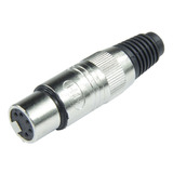 Conector Xlr 5 Pinos Fêmea De Linha Hjh 5 Polos Dmx Hx007