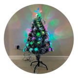 Árbol De Navidad C/puntal Estrella Led Nevado Fibra Ópt 60cm