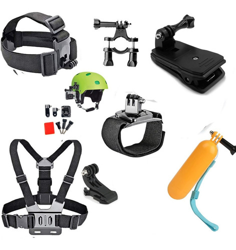 Kit Gopro Hero 10 9 8 7 6 Capacete Clip Peito