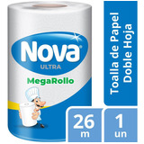 Toalla De Papel Nova Ultra Absorb Mega Rollo 1 Un 26 Mt