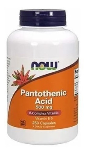  Acido Pantotenico 500 Mg, 250 Capsulas.