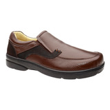 Sapato Casual Doctor Shoes Diabético Couro 5309 Marrom