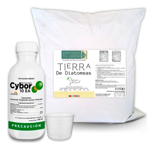 Kit Mata Chinches Cucarachas Tierra Diatomeas 1k Cybor 100ml