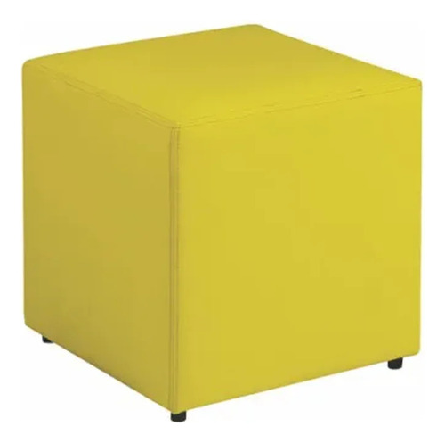 Puff Banqueta Cubo Courino Quadrado Decorativo 39x34x34