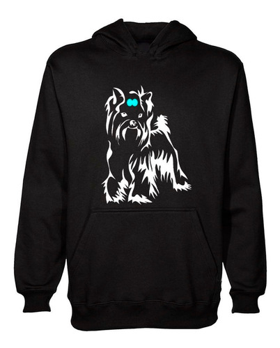 Buzo Canguro Perro Yorkshire Vector M1 Hoodie