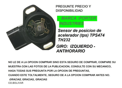 Sensor Tps474 Nissan Sentra 2.0l 1997/00 Pick Up (d21) 2.4   Foto 3