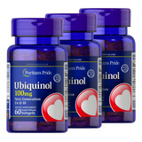 3x Puritans Pride Ubiquinol 100mg 60 Cápsulas