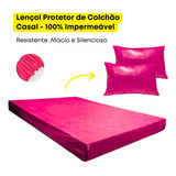 Capa De Colchão Lençol Casal Kit Protetores Não Esquenta Impermeáveis Rosa 