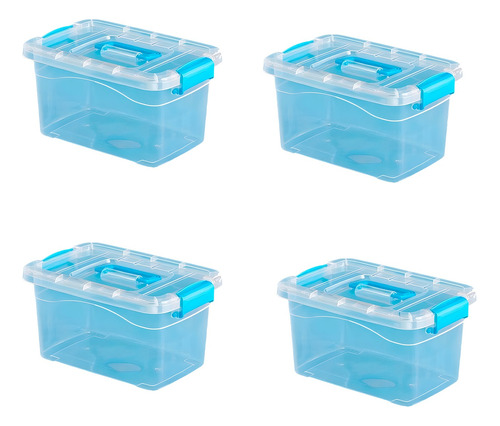 Pack De 4 Caja De Almacenamiento De Plástico - 20x15x10 Cm