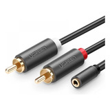 Cable Auxiliar Mini Plug Hembra A 2 Rca Macho Audio 3.5mm 1m