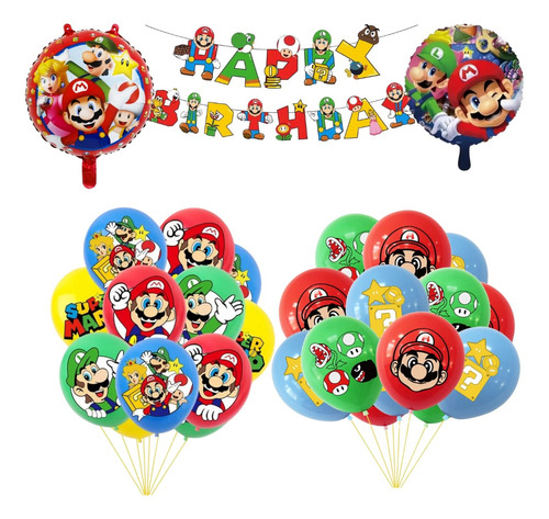 Set Decoracion Globos + Banderin Diferentes Diseños 