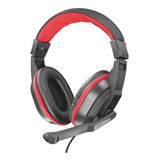 Audífonos Gamer Trust Gxt Ziva Alambrico Negro/rojo 3.5mm