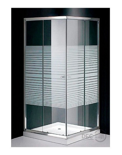 Shower Door 90x90x194 Cms Vidrio Con Franjas  / Dec-haus