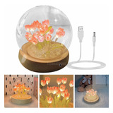 Lámpara Led De Noche Flor Del Tulipán Diy Regalo For Mujer