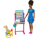 Barbie Maestra Afro De Mattel Con Alumna Y 13 Accesorios 