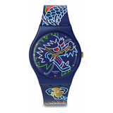 Reloj Swatch Dragon In Waves So28z125 Color De La Correa Azul Color Del Bisel Azul Color Del Fondo Azul