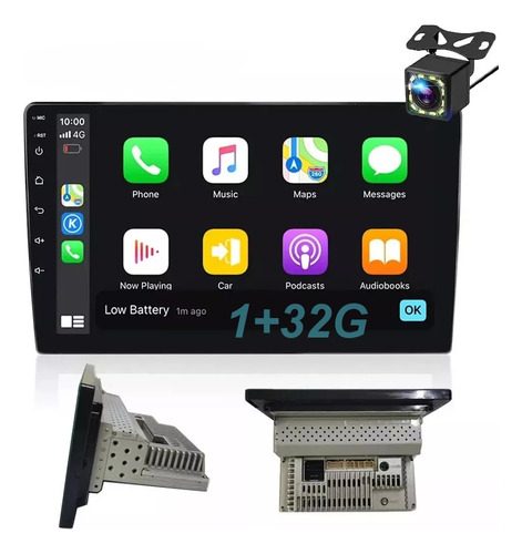 Estéreo De Coche Android 10 Pulgadas Con Gps 1 Din Carplay