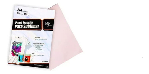 Papel Sublimaçao Resinado A4 Fundo Branco Pink Paper C/100f